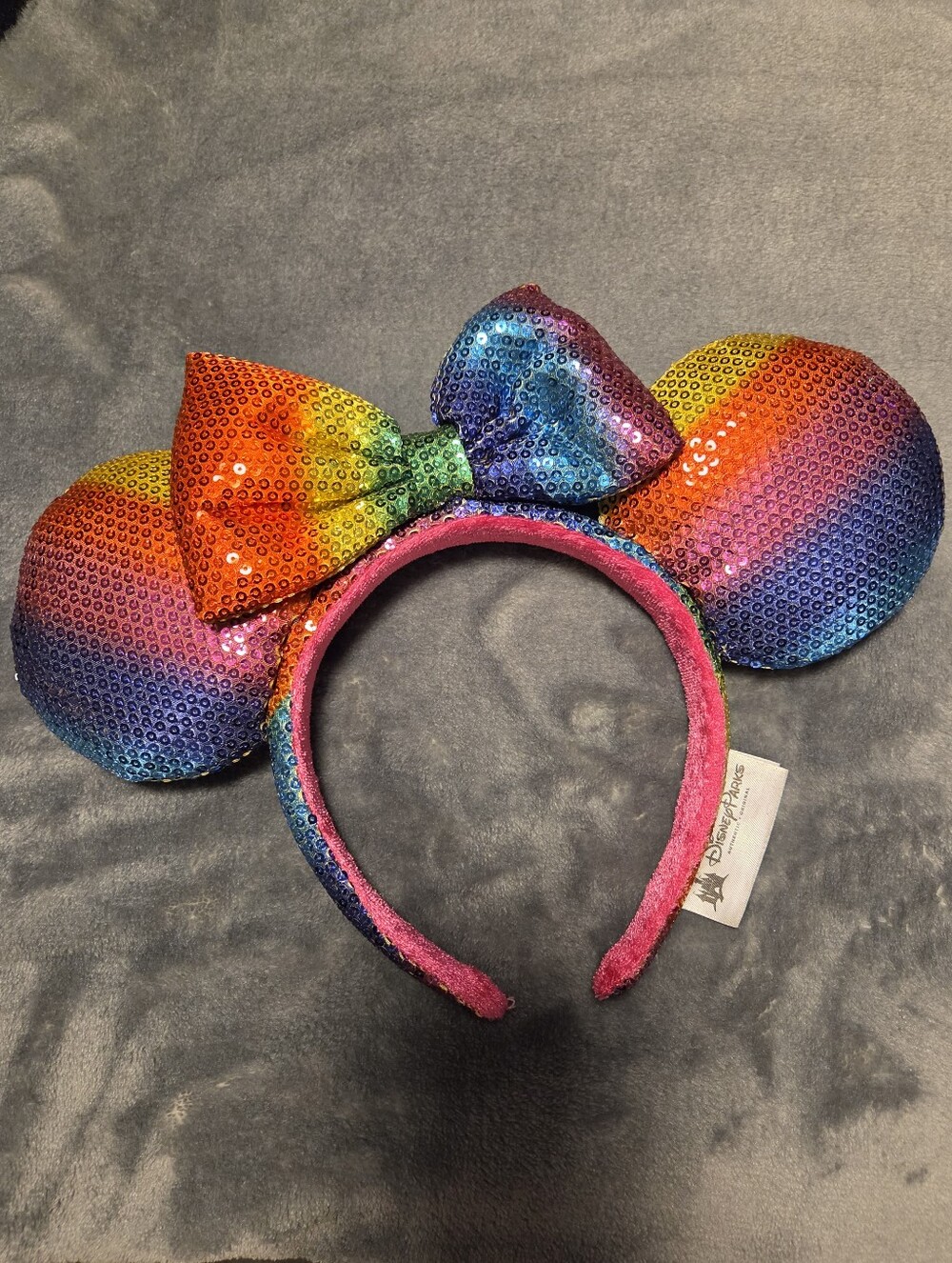 Disney Rainbow Pride Sequin Minnie Ears Headband